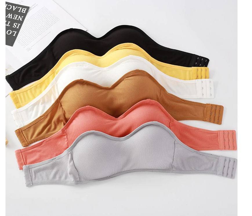 Women's Ribbed Cotton Strapless Bra