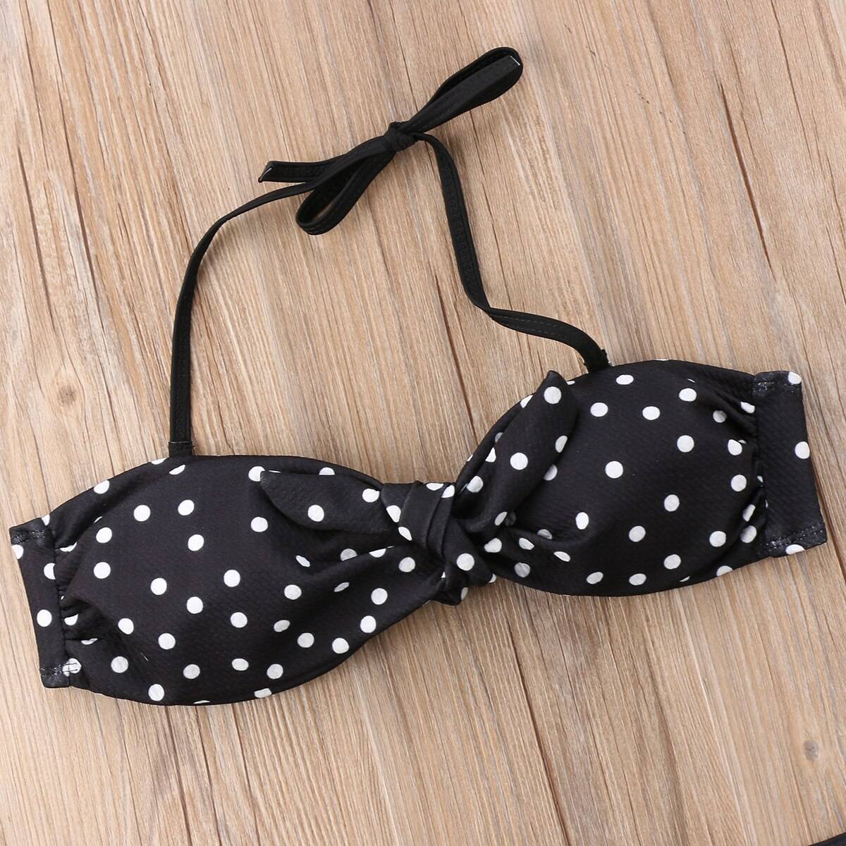 Women's Sexy Strapless Bandeau Polka Dot Bikini