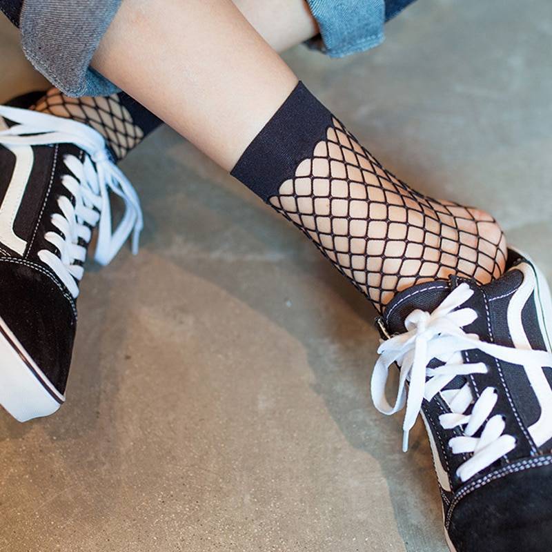 Women's Fishnet Socks 2 Pairs Set