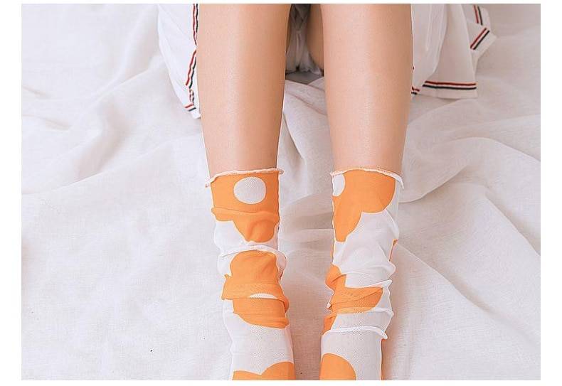 Women's Coorful Flowers Sheer Socks