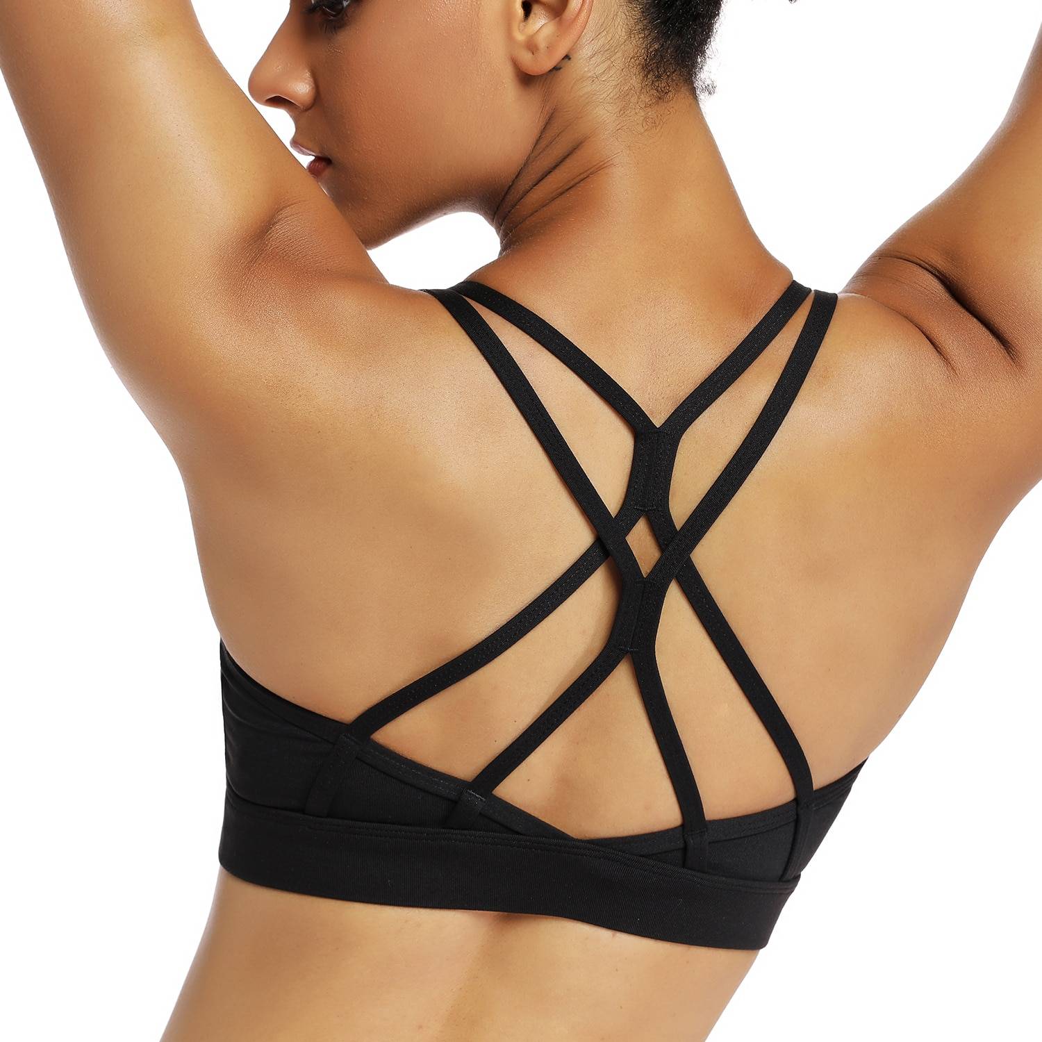 Women’s Strapped Sports Bra Bra Sports Bra cb5feb1b7314637725a2e7: black|Green|white