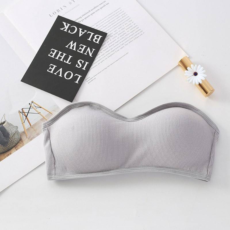 Women’s Ribbed Cotton Strapless Bra Bra Strapless cb5feb1b7314637725a2e7: black|Coffee|Gray|orange|white|Yellow