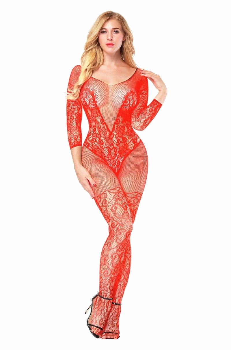 Erotic Open Crotch Fishnet Bodystockings Lingerie Bodystocking cb5feb1b7314637725a2e7: black|Red