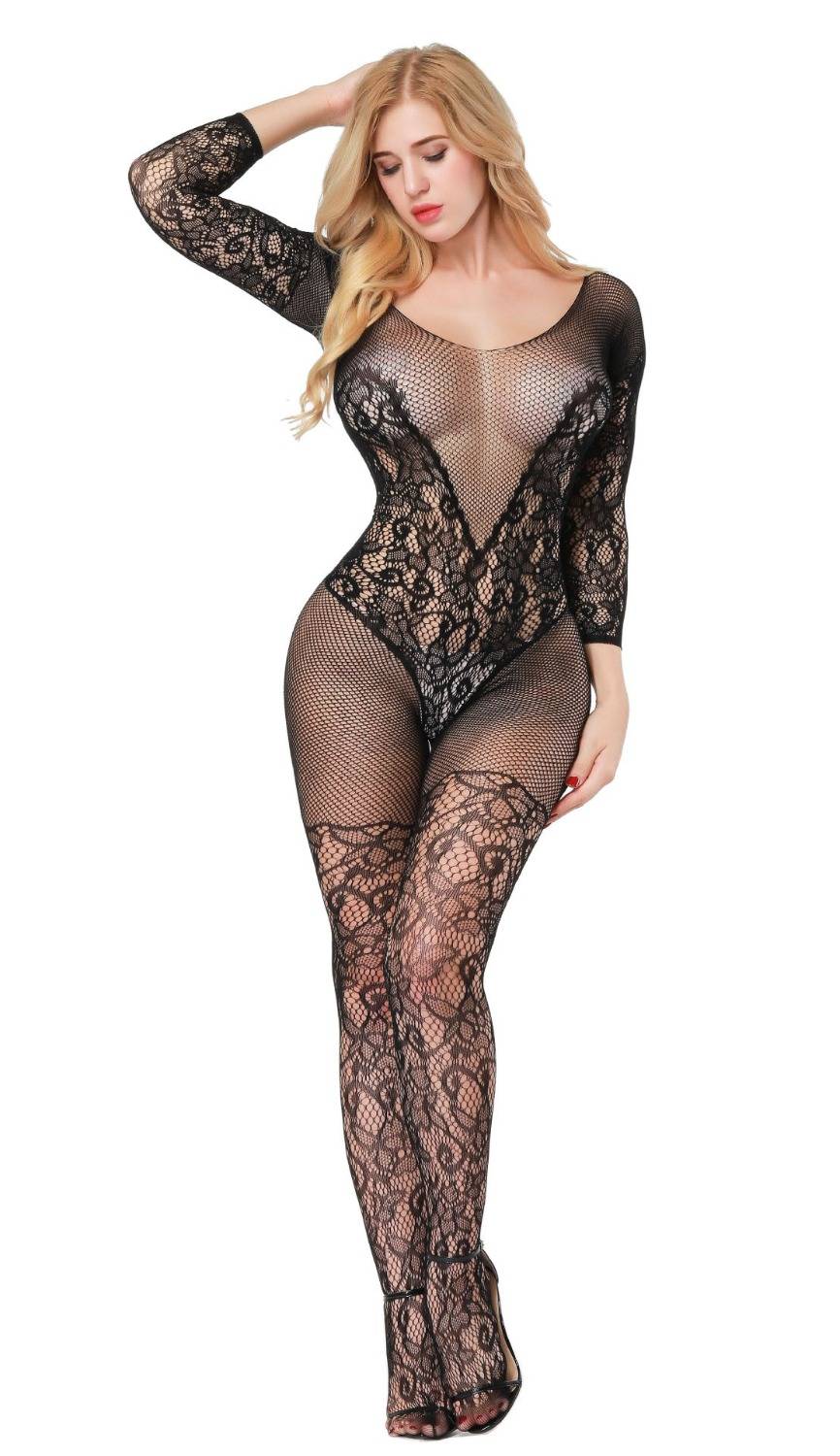 Erotic Open Crotch Fishnet Bodystockings Lingerie Bodystocking cb5feb1b7314637725a2e7: black|Red