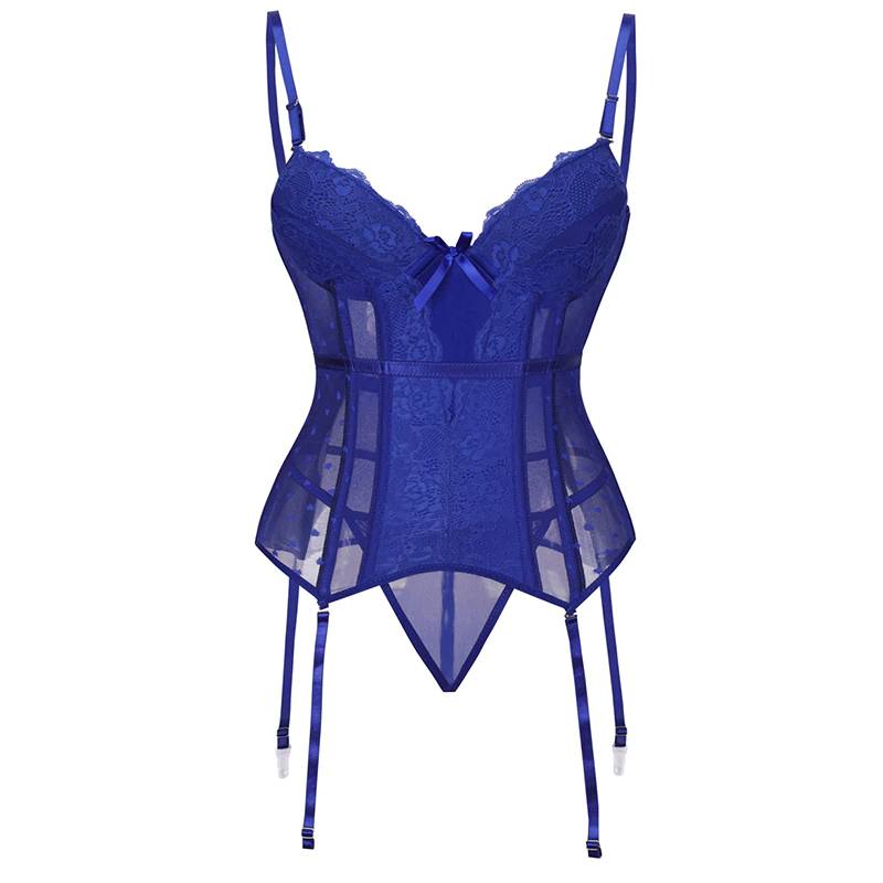 Removable Straps Lingerie Women’s Amour Accent Lightly Padded Underwired Basque Corset Bustier With Suspenders Lingerie Babydoll Corset Garter cb5feb1b7314637725a2e7: black|Blue|Red