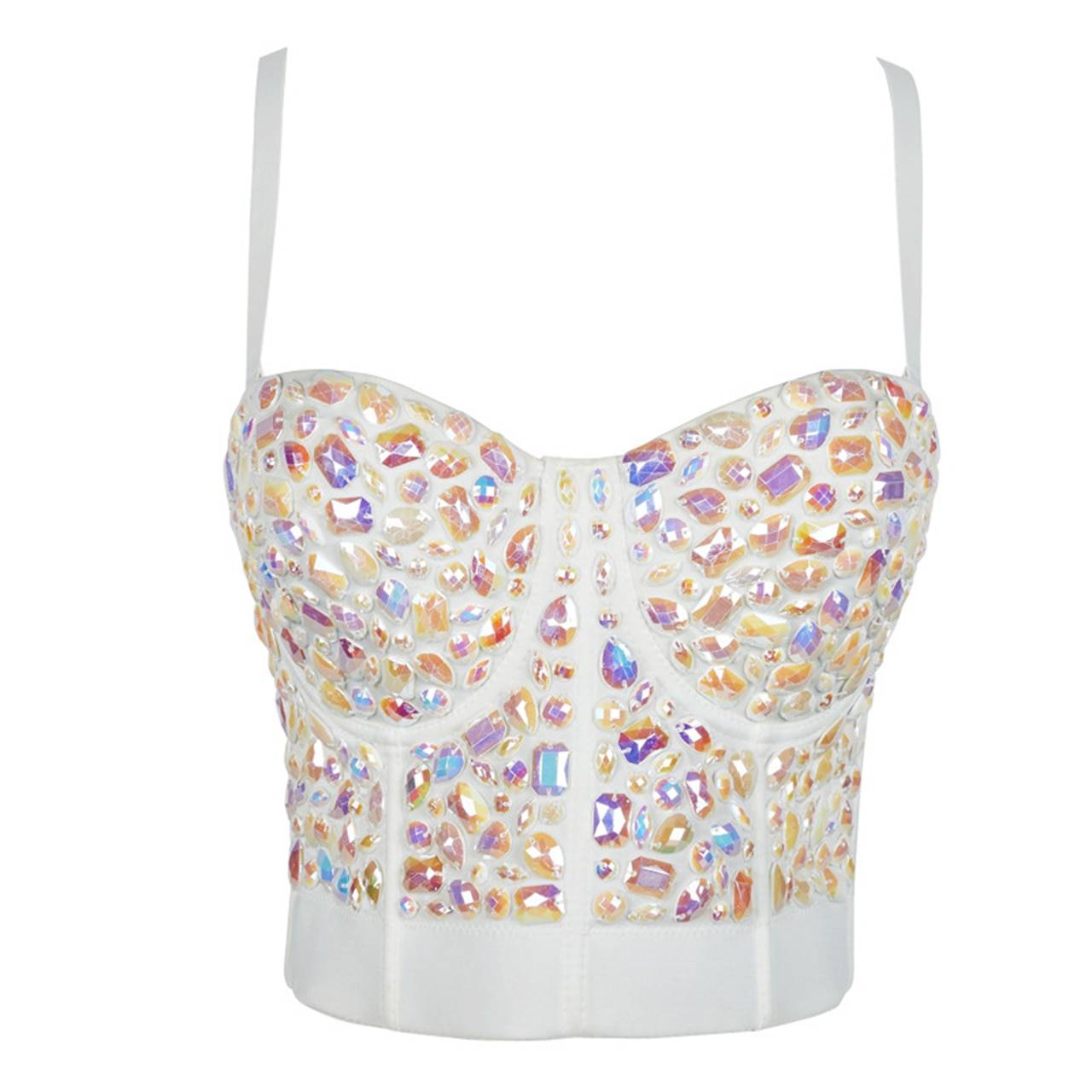 Gorgeous Rhinestone Pearl Corset Lingerie Wedding Bra