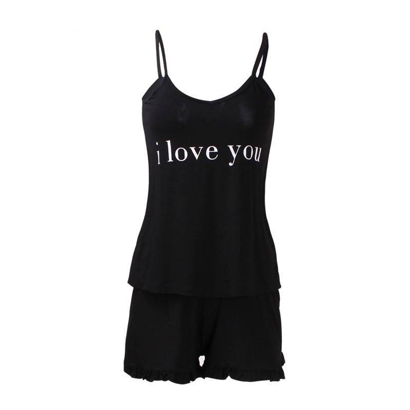 Women Cotton Pajama Set Sleeveless Top With Shorts