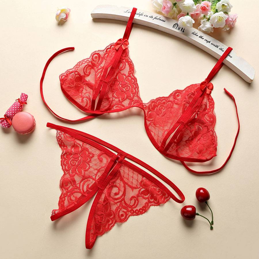 Women’s Sexy Transparent Lace Crotchless Lingerie